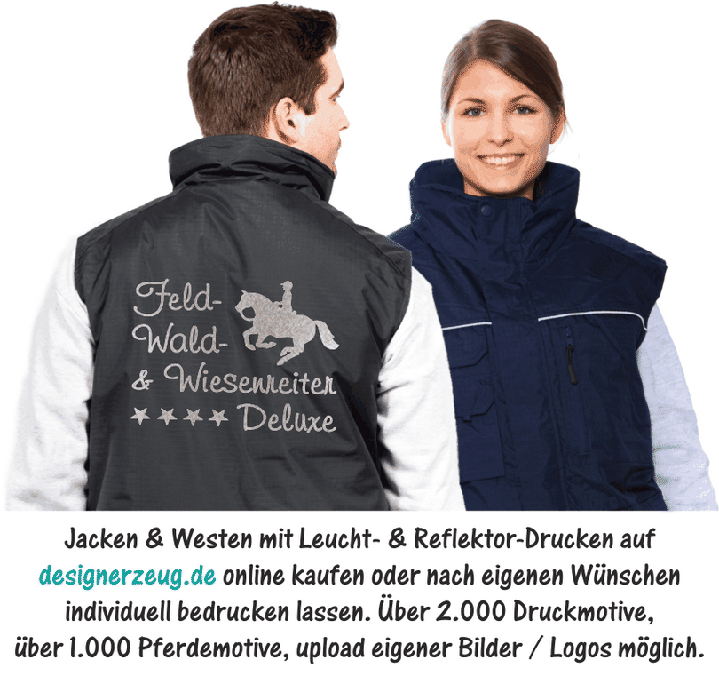 Reiter Westen & Reiter Jacken mit Reflektor - Druck reflektierend