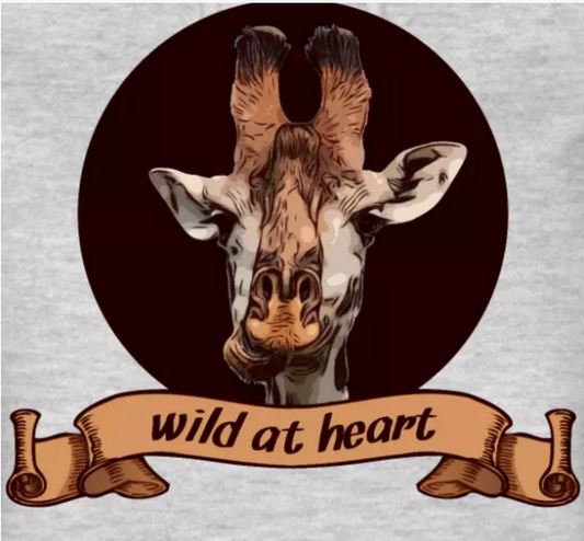 Shirtdesign Giraffe "wild at heart"